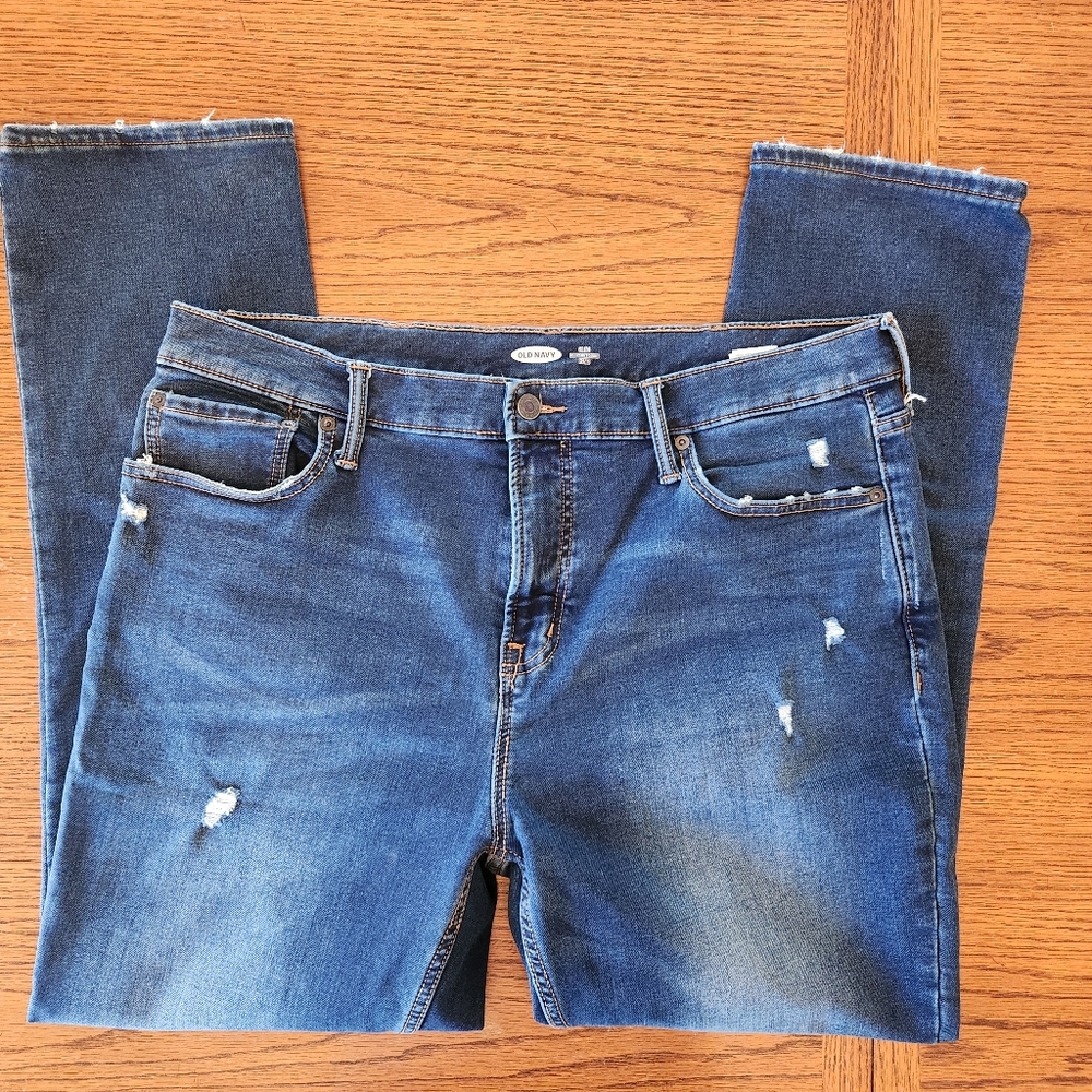 Old Navy Blue Slim Jeans Distressed Style, 38/30